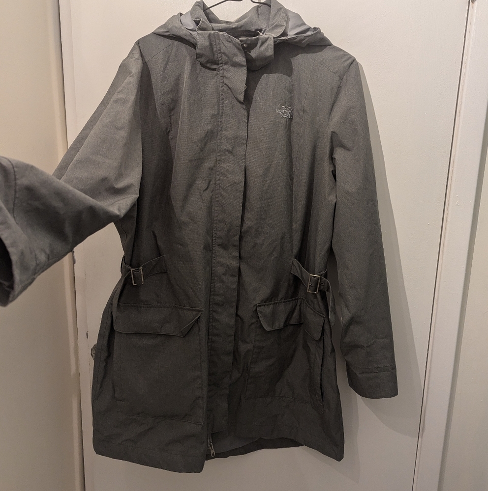 The North Face Tomales Bay Hooded Rain Jacket Grey Women's XL